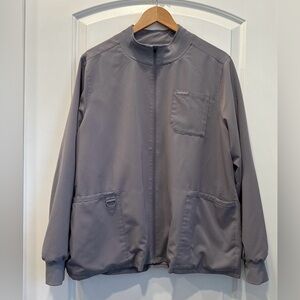 Bundle Jaanuu grey scrub zipper jacket and gray scrub top size XL